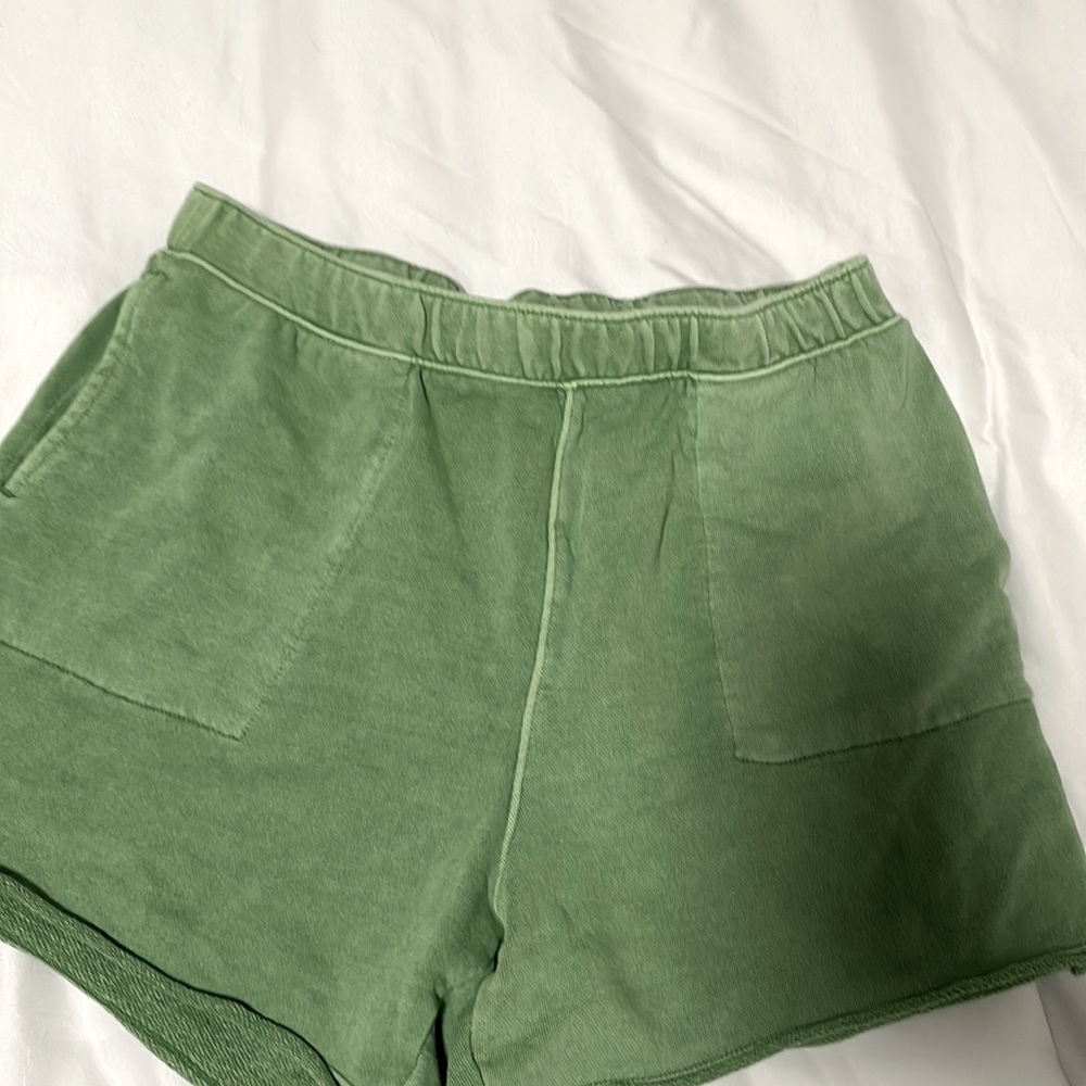 Green sweat shorts
